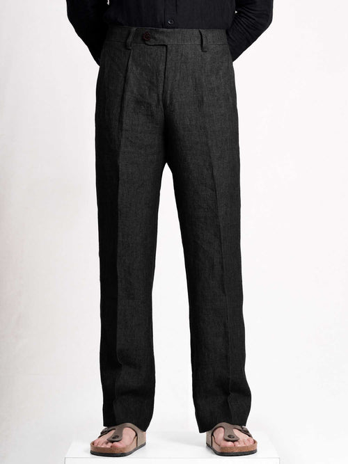 Black Linen Men's Pant