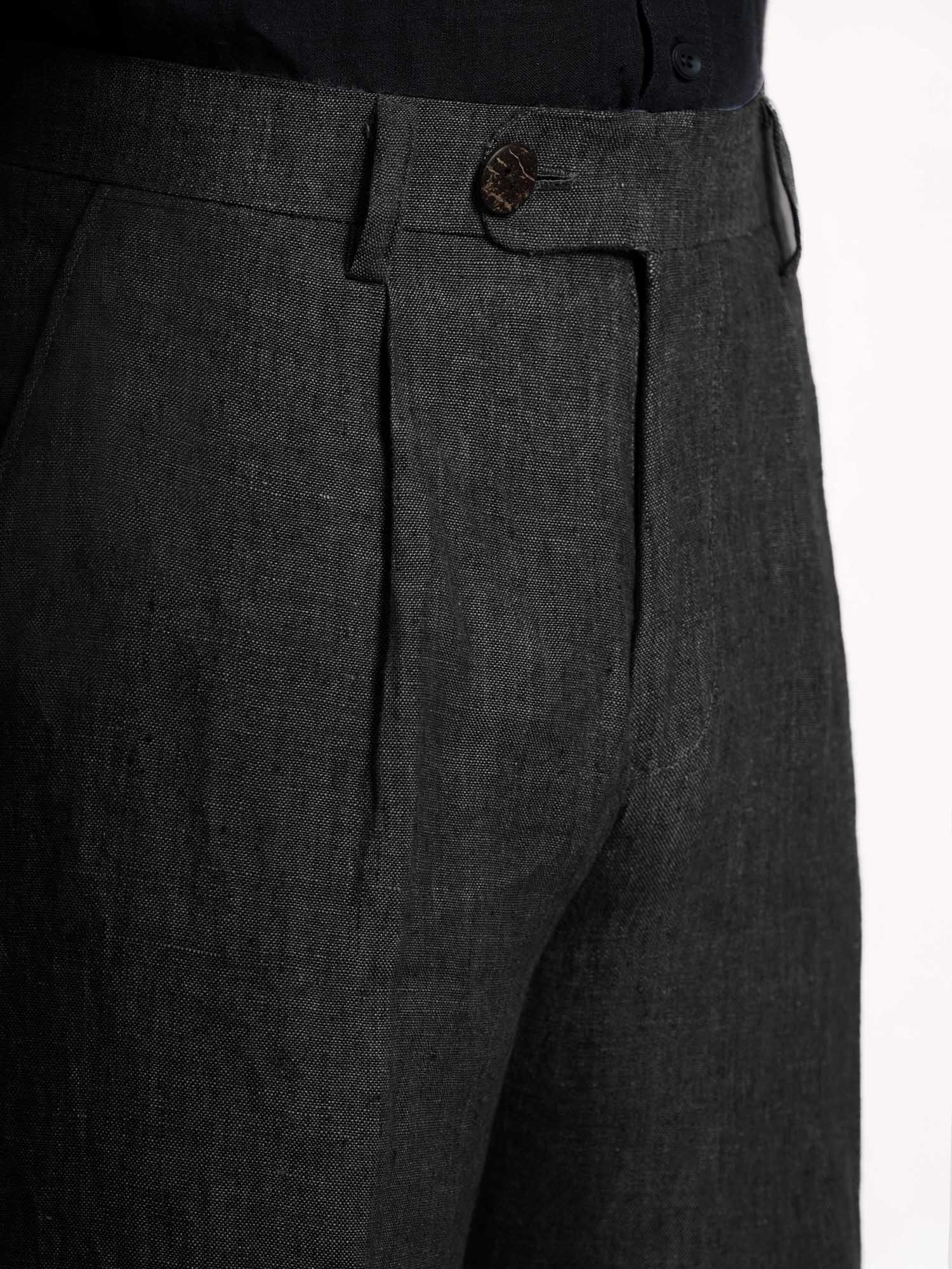 Black Linen Men's Pant