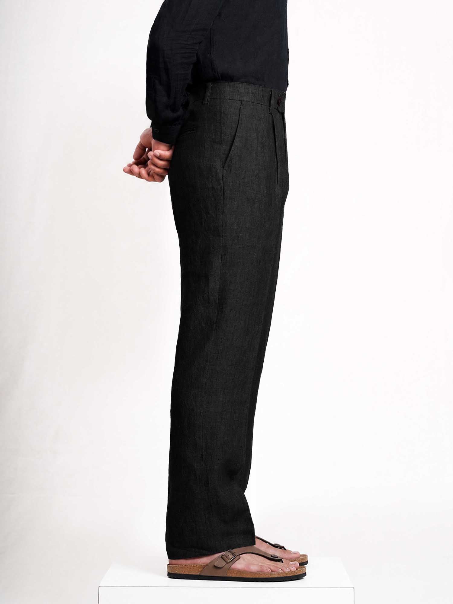 Black Linen Men's Pant