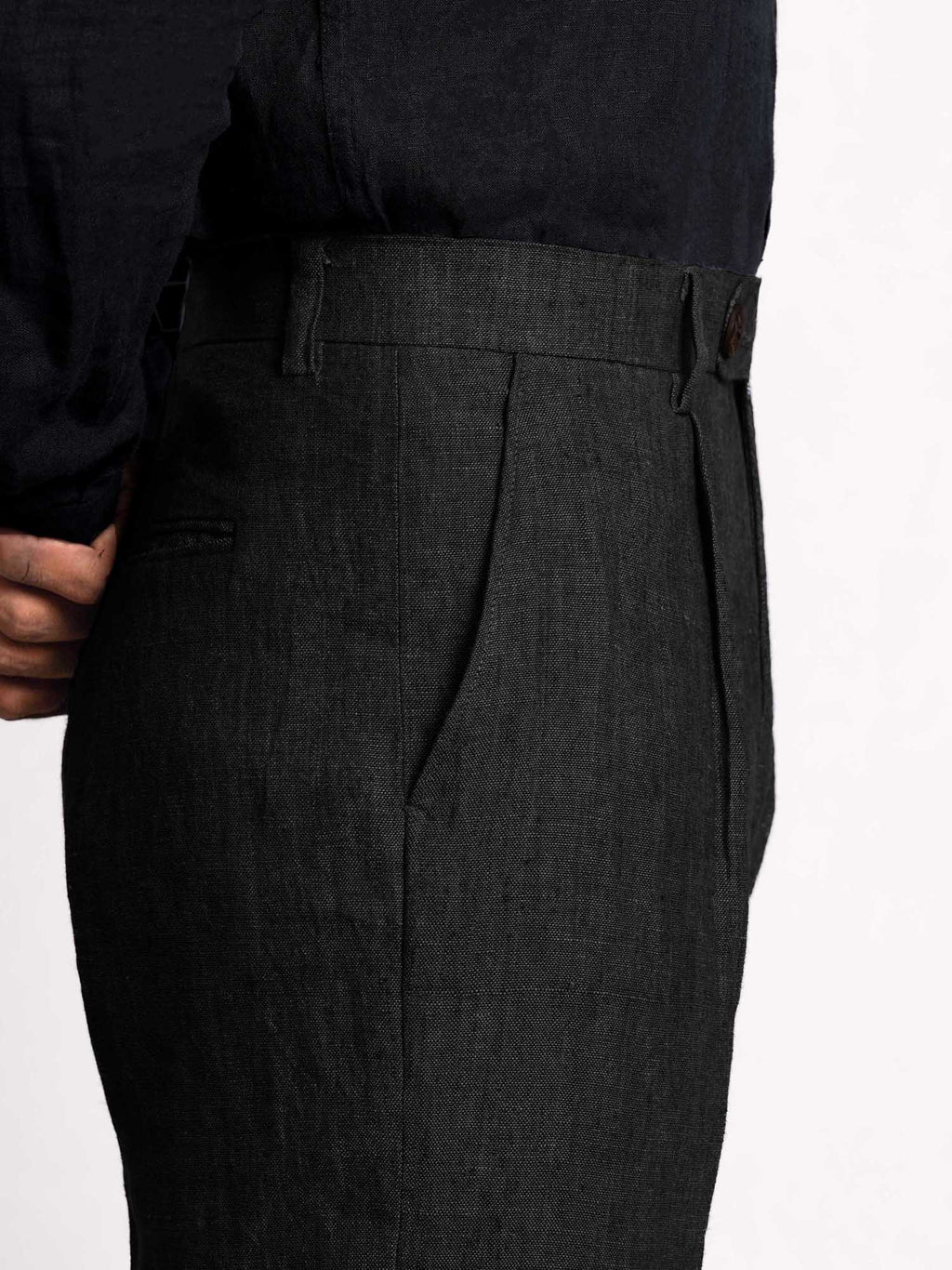 Black Linen Men's Pant
