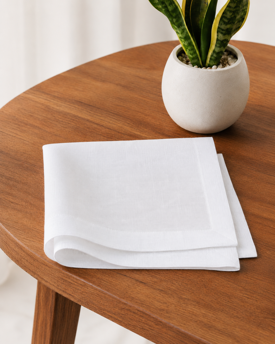 White Linen Handkerchief