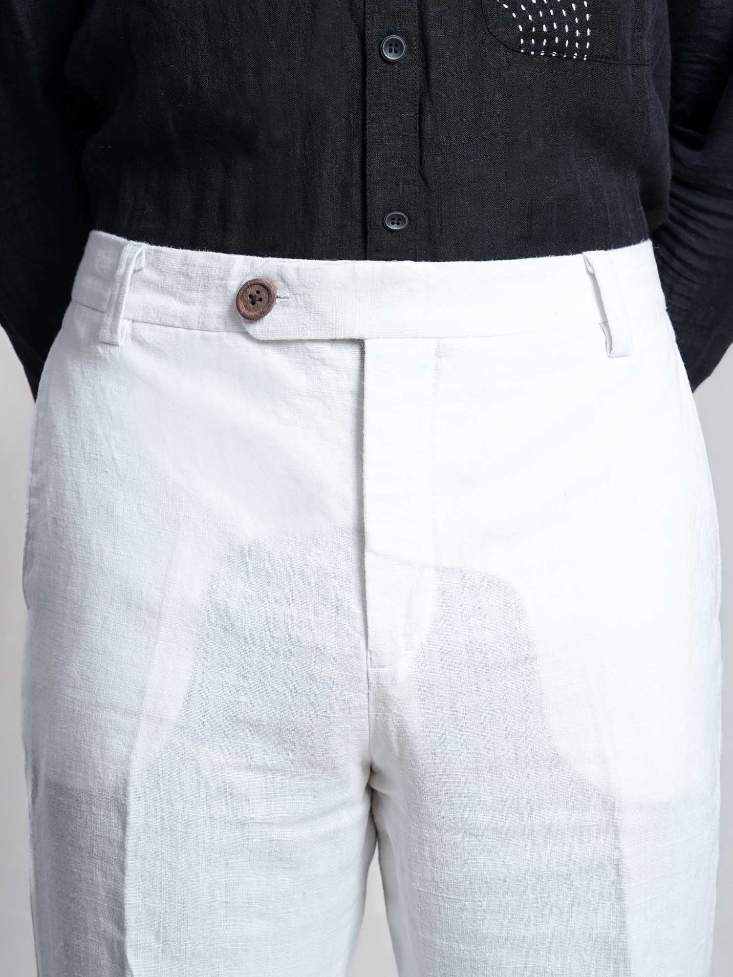 White Linen Men's Pant