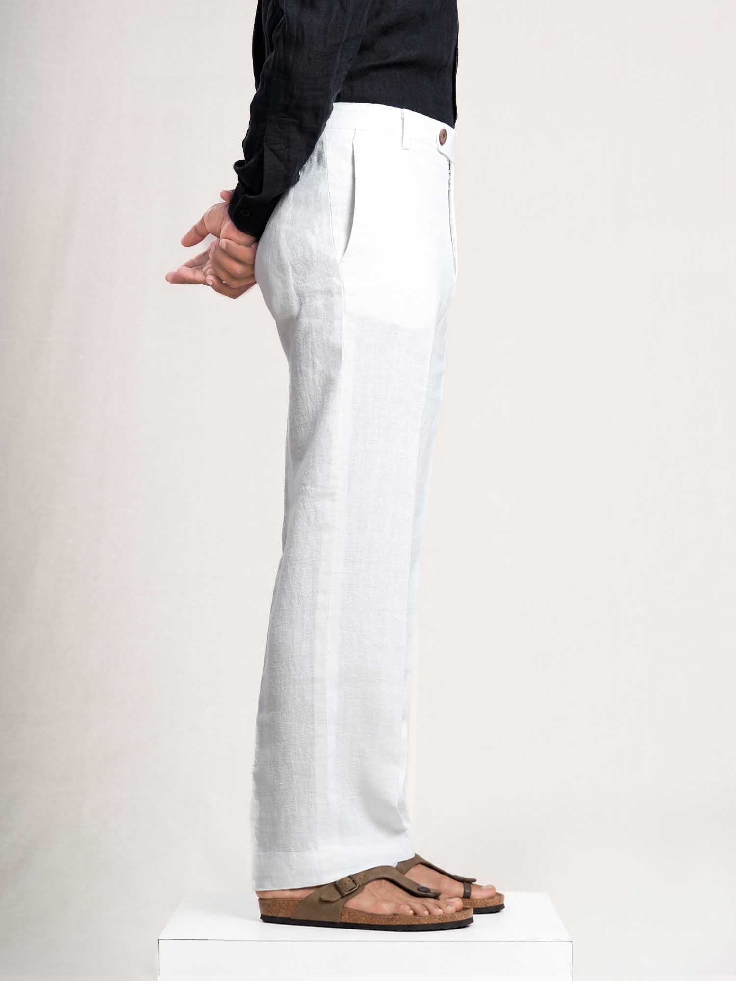 White Linen Men's Pant
