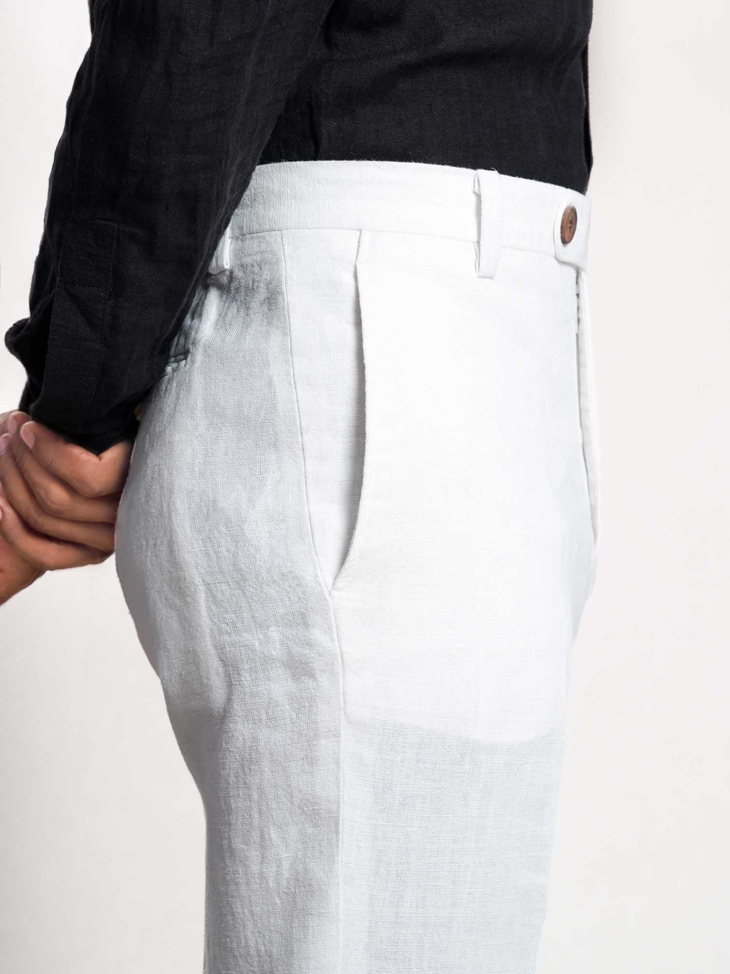 White Linen Men's Pant