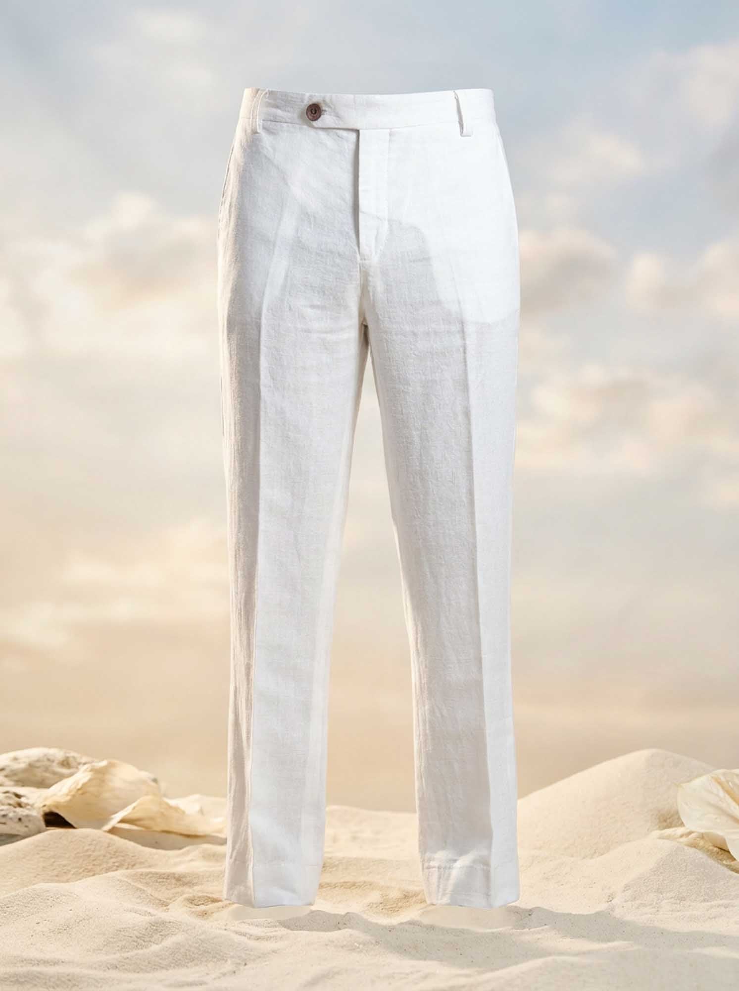 White Linen Men's Pant