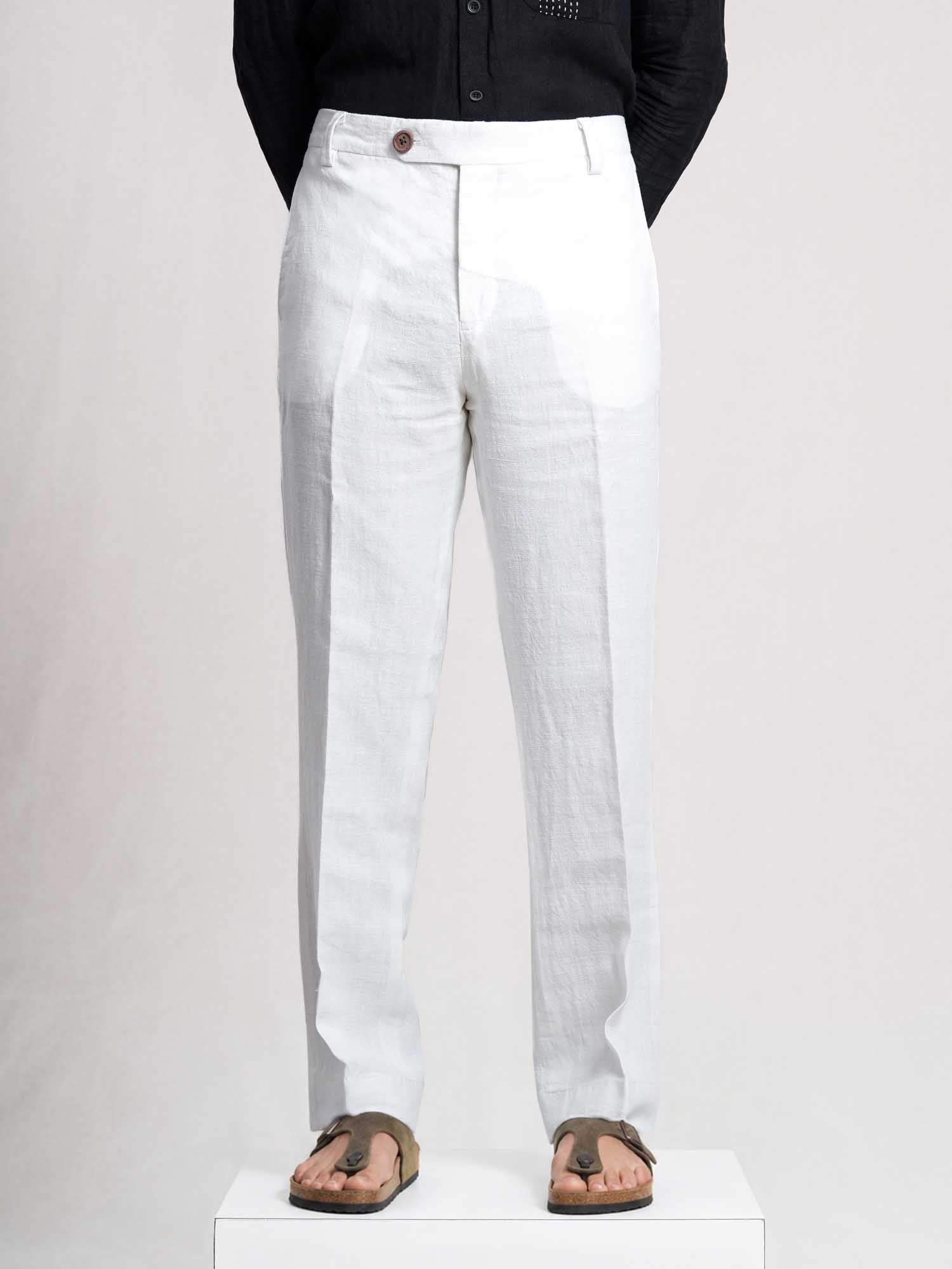 White Linen Men's Pant