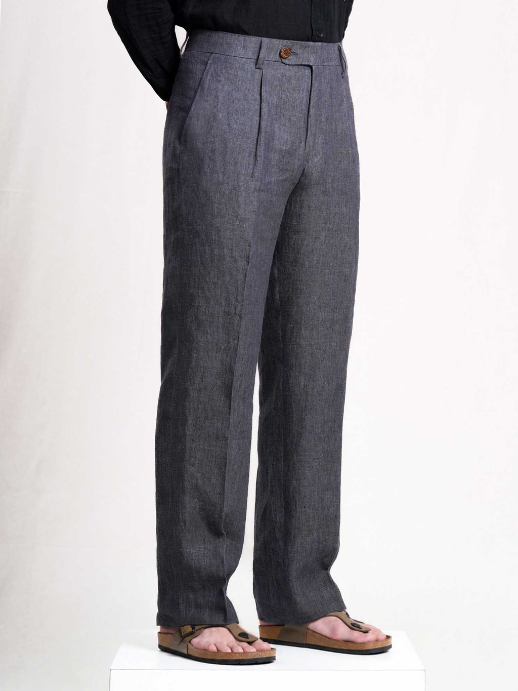 Charcoal Grey Linen Men's Pant