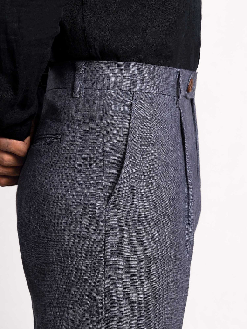 Charcoal Grey Linen Men's Pant