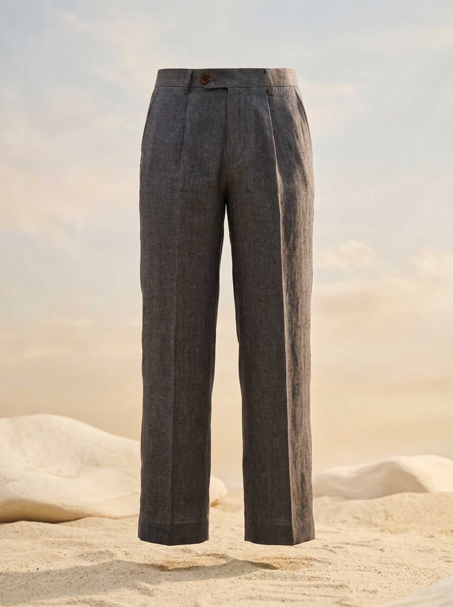 Charcoal Grey Linen Men's Pant