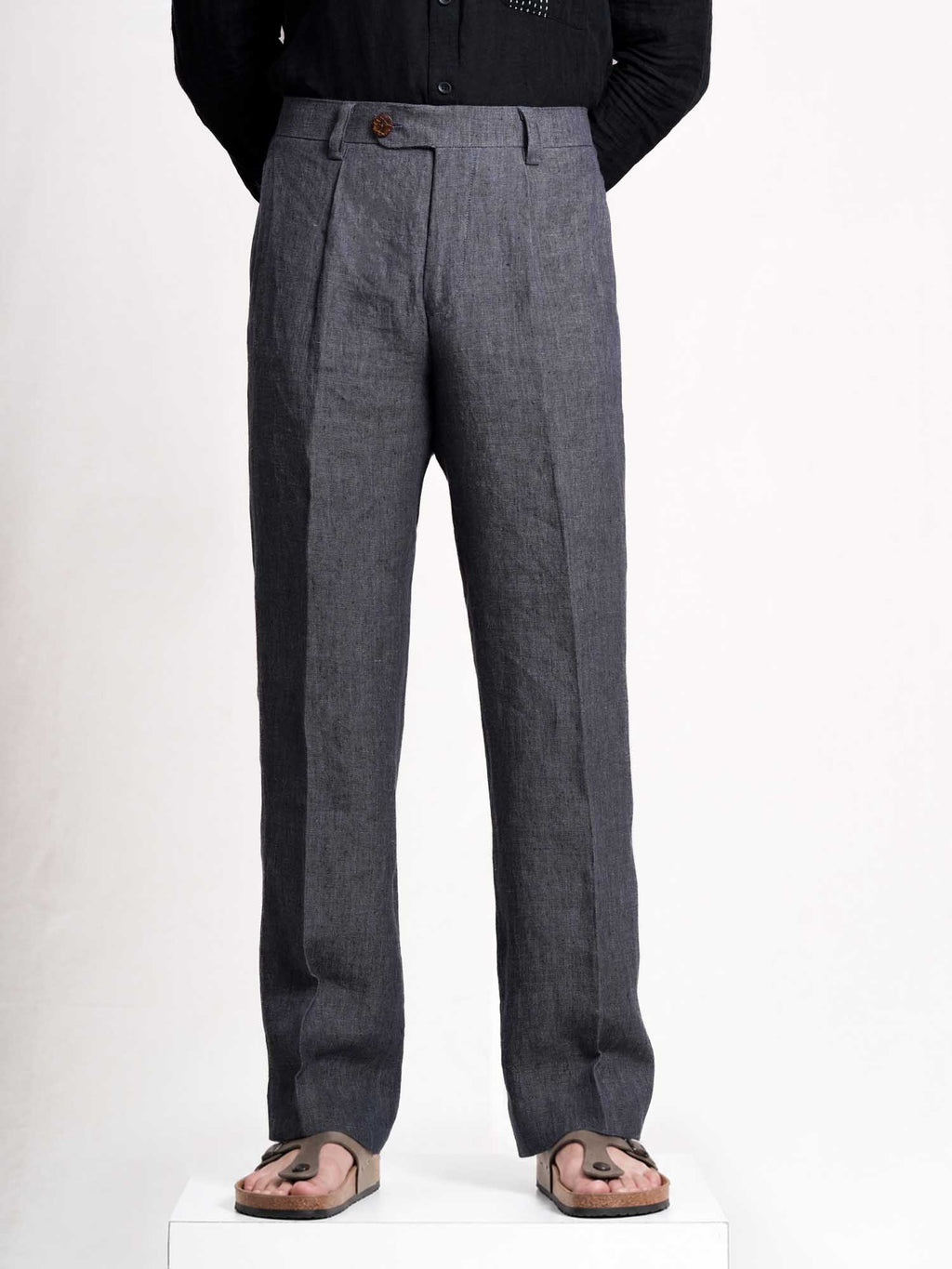 Charcoal Grey Linen Men's Pant