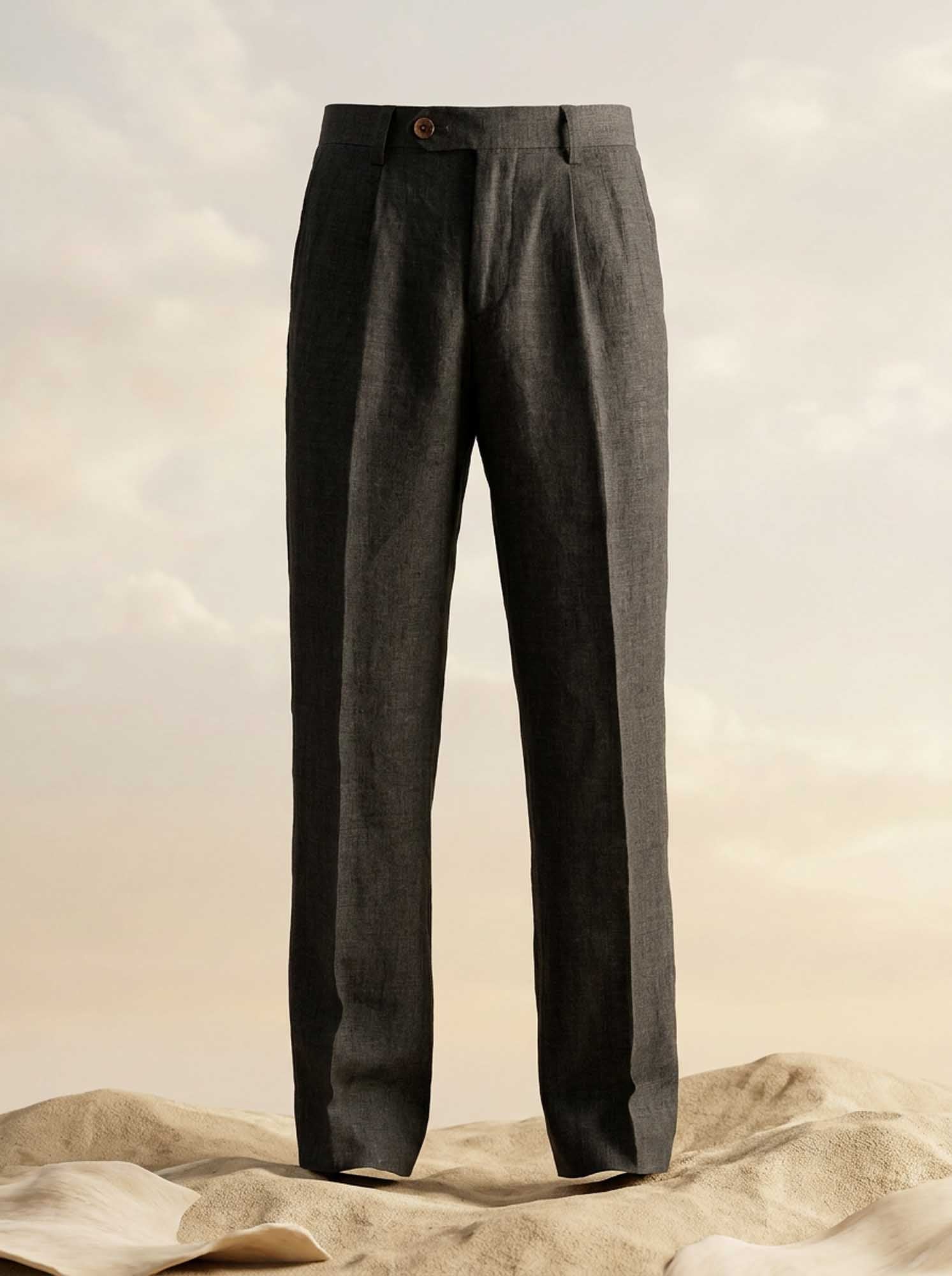 Black Linen Men's Pant