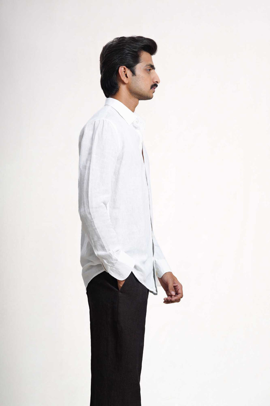 White Linen Without Pocket Men’s Shirt