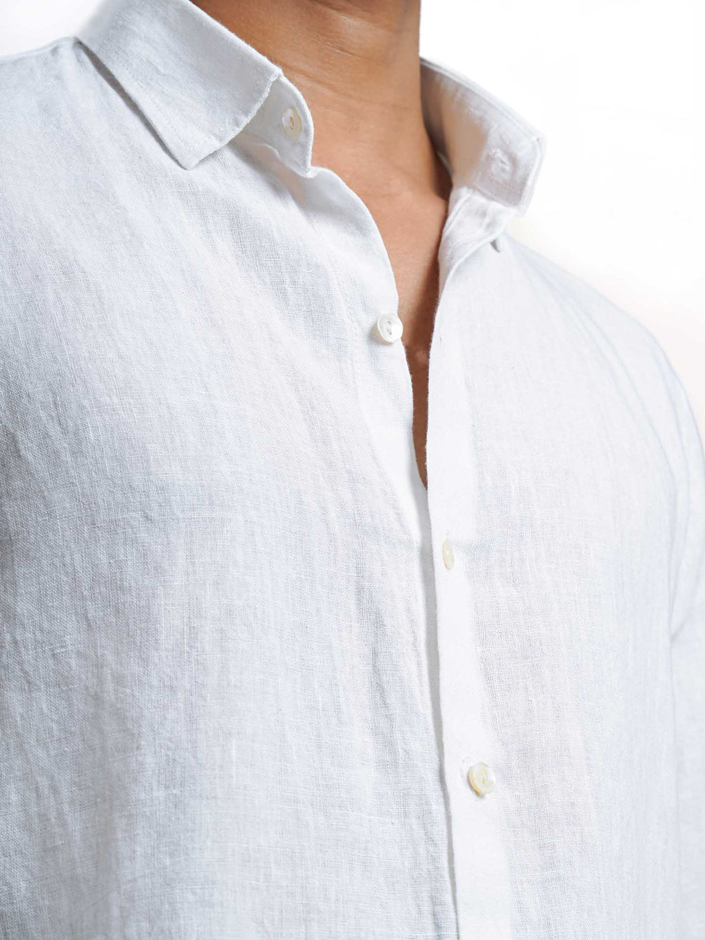White Linen Without Pocket Men’s Shirt