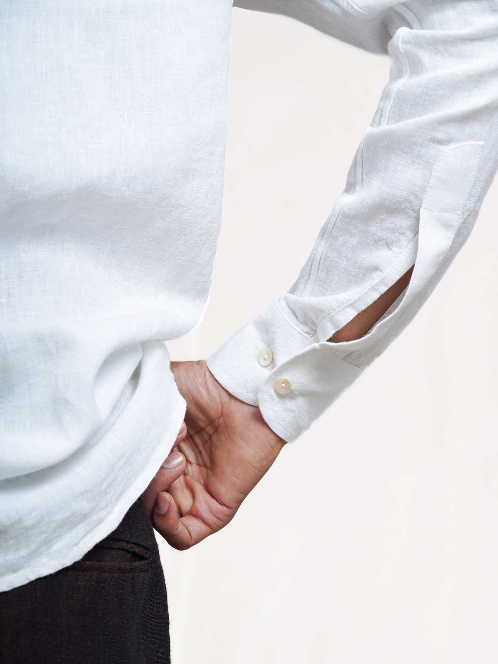 White Linen Without Pocket Men’s Shirt