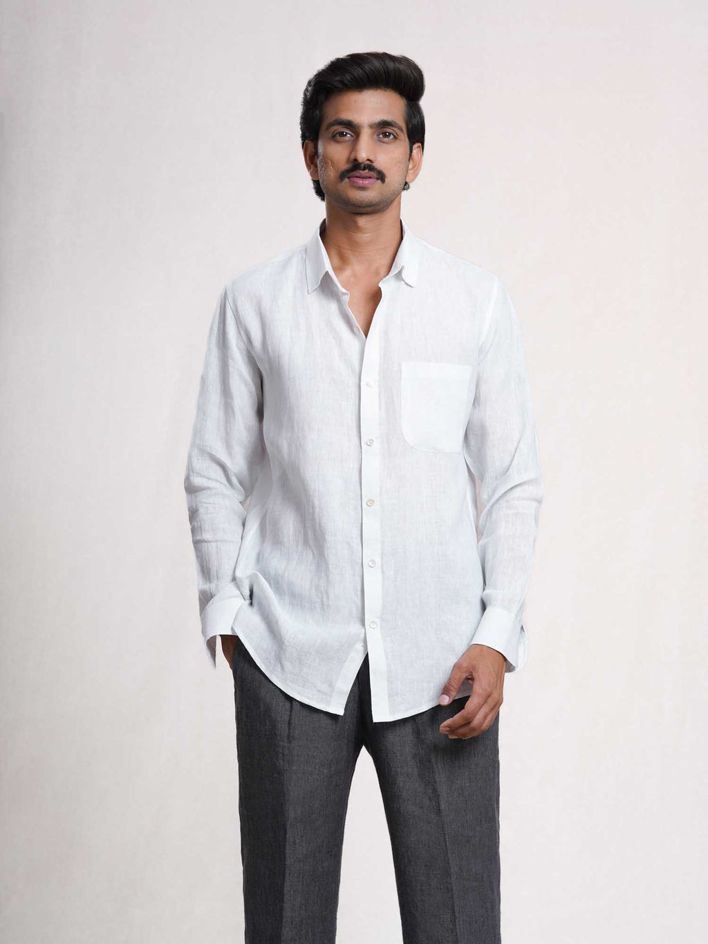 White Linen Men’s Shirt