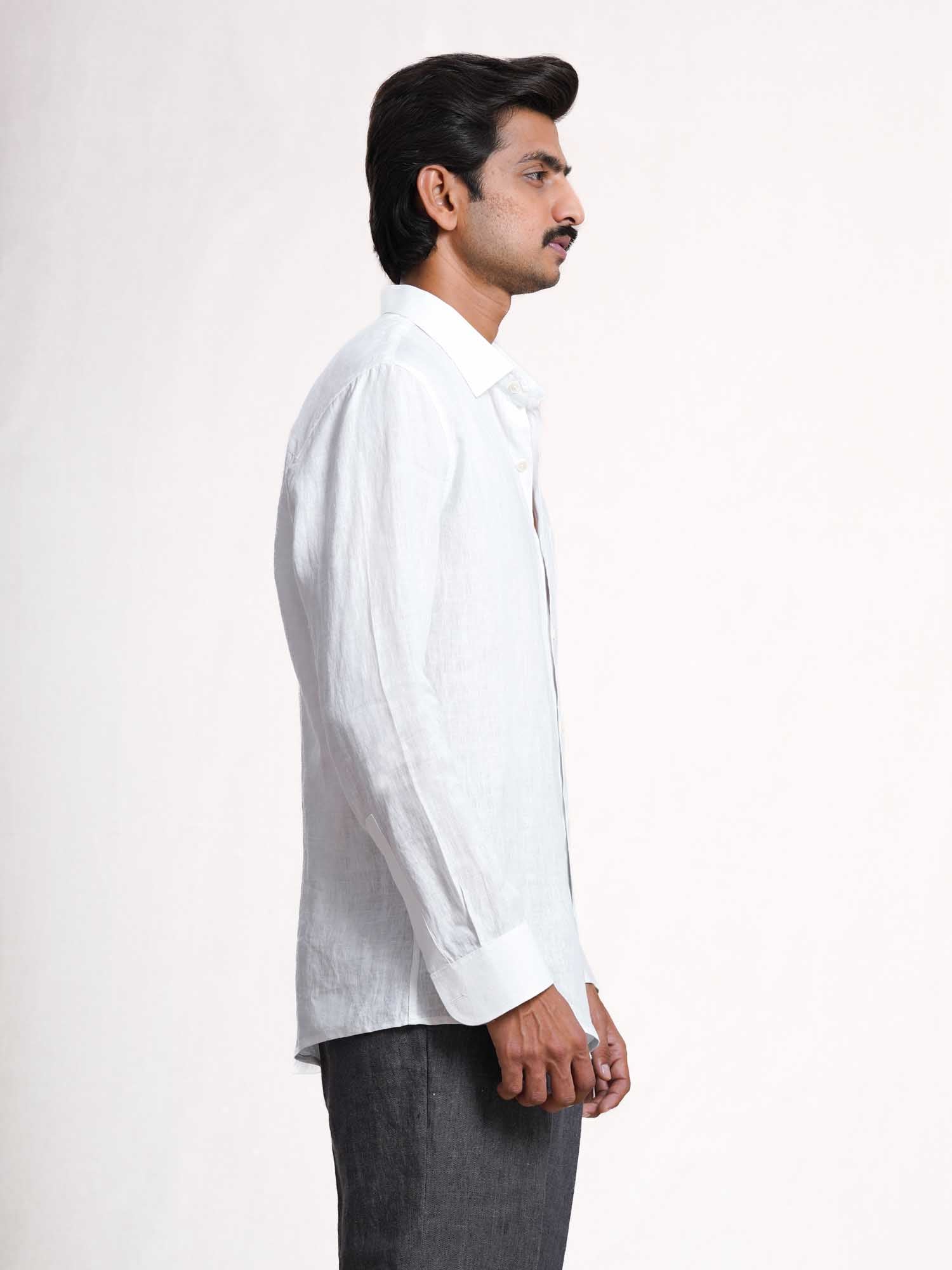 White Linen Men’s Shirt