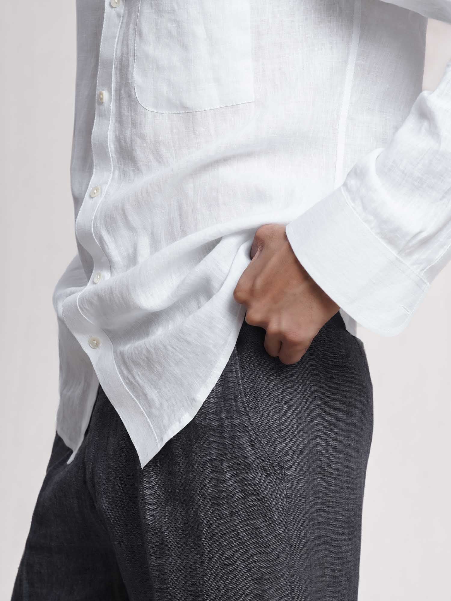 White Linen Men’s Shirt