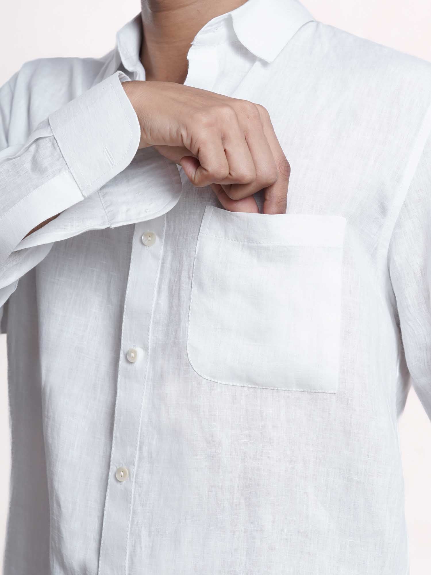 White Linen Men’s Shirt