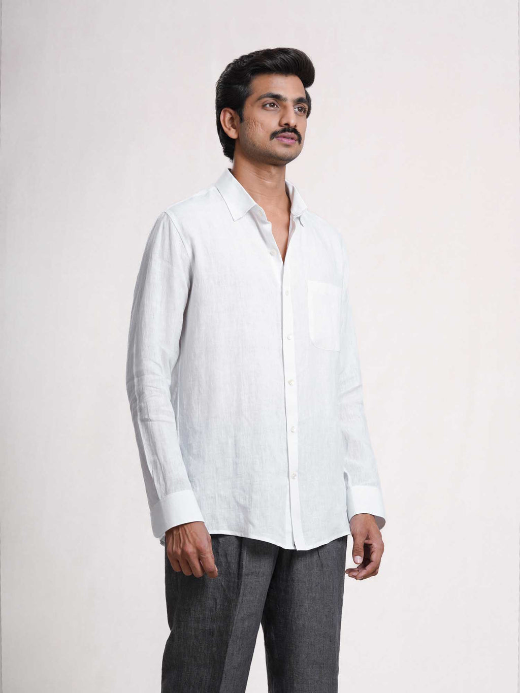 White Linen Men’s Shirt
