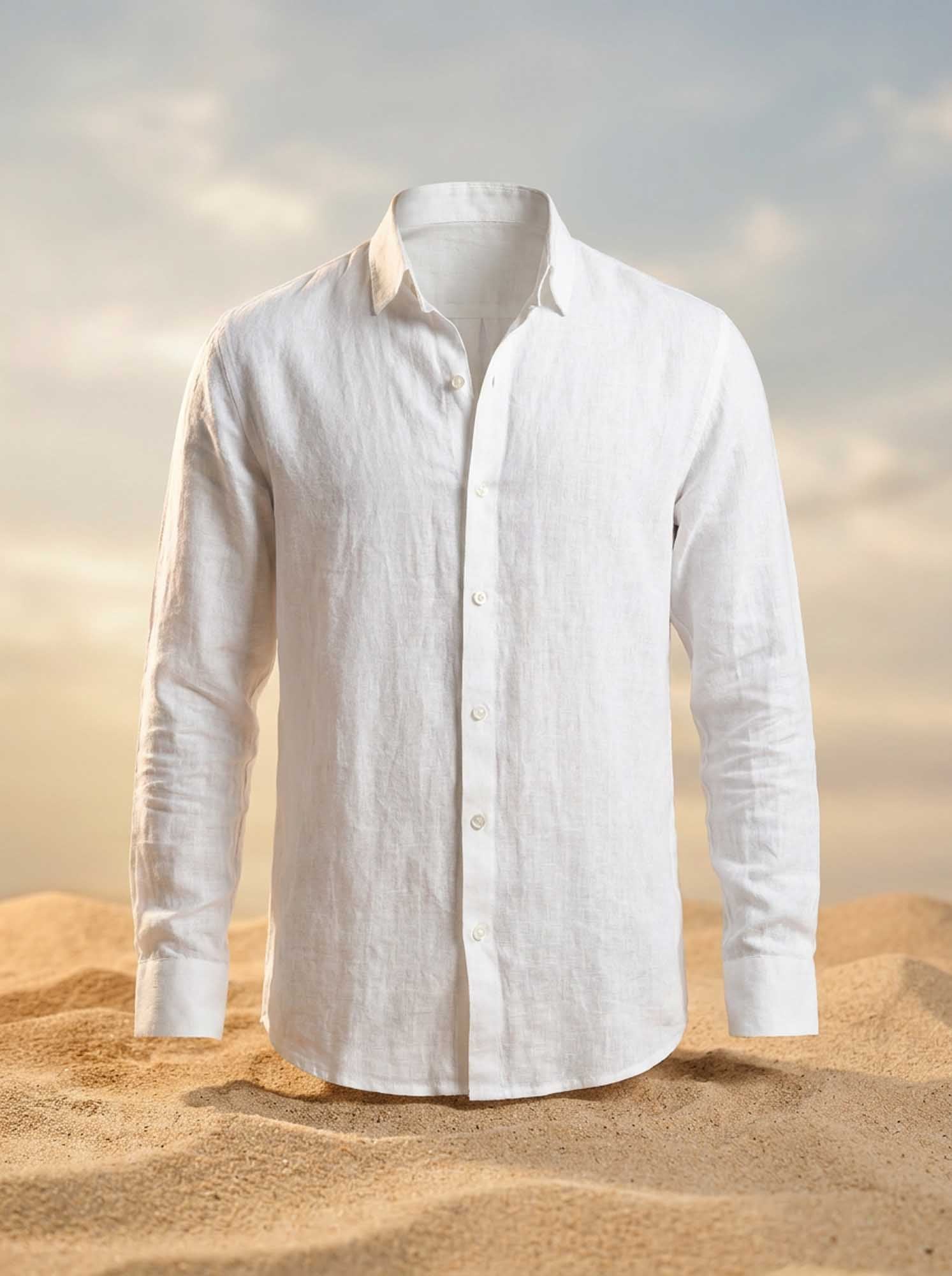 White Linen Without Pocket Men’s Shirt