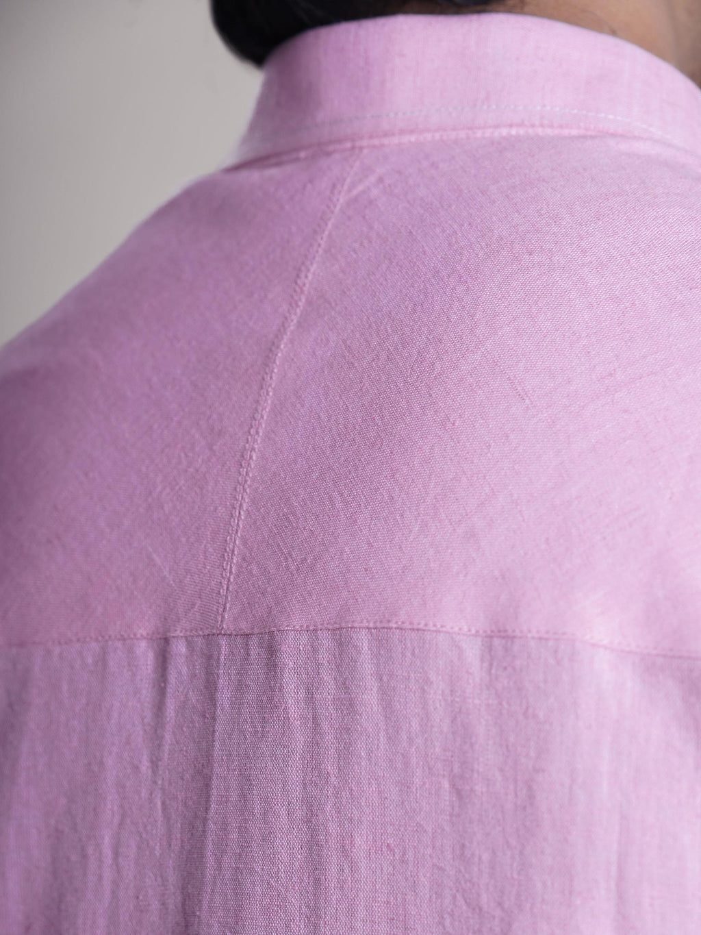 Pink Linen Barley Embroidered Men’s Shirt