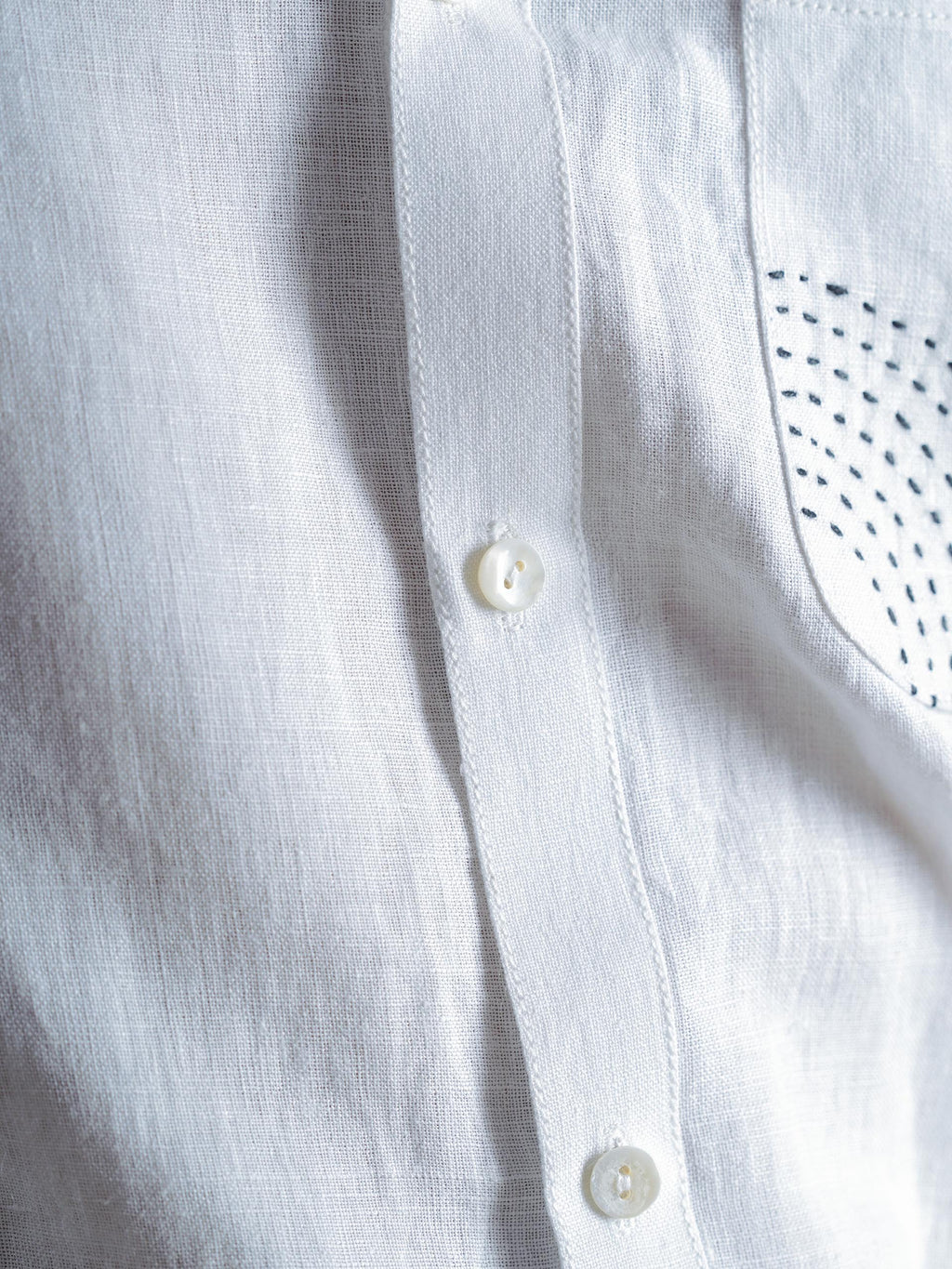 White Linen Sujni Embroidered Men’s Shirt