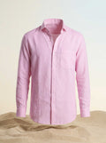 Pink Linen Barley Embroidered Men’s Shirt